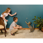Interactive Cat Teaser Toy with Spring Steel Wire and Rolled Cardboard Lure for Supervised Play source image 2