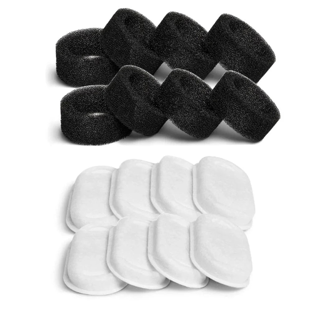 Pet Water Fountain Replacement Filter Set with Activated Carbon Pads and Pre-Filter Sponges for Four Months source image 2