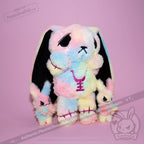 Tie-Dye Anxiety Rabbit Plush Set, 50 cm Character with Two Worry Bunnies Stored Inside the Zippered Body source image 2