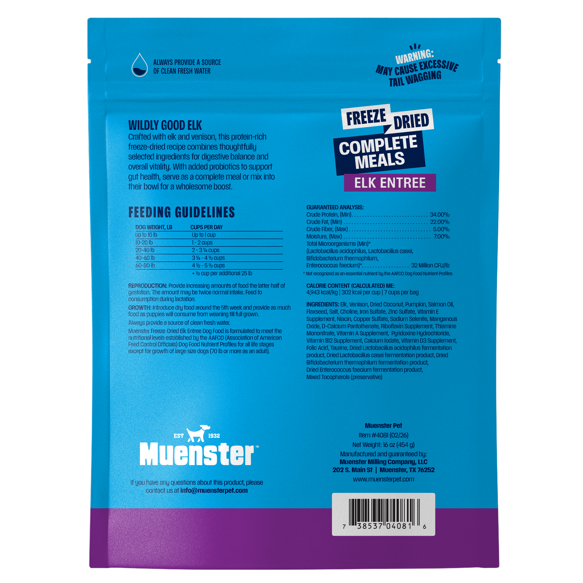 Freeze-Dried Elk Dog Food and Treat Bites in 5 oz and 16 oz Bags, Complete Recipe for All Life Stages source image 2