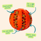 Natural Rubber Treat-Dispensing Dog Toy, Flexible Dental Chew Ball for Fetch in 6 cm and 7 cm Sizes source image 2