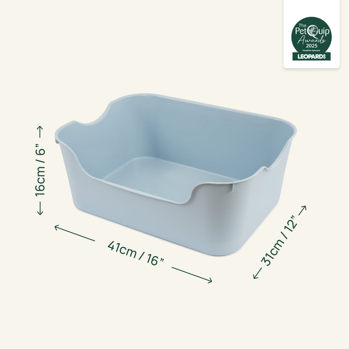 Small Animal Litter Box for Guinea Pigs and Rabbits, High-Sided Low-Entry Design in Five Colors source image 2
