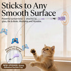 Automatic Butterfly Cat Toy, Rechargeable 360-Degree Chaser for Indoor Exercise with Suction-Cup Mount source image 2