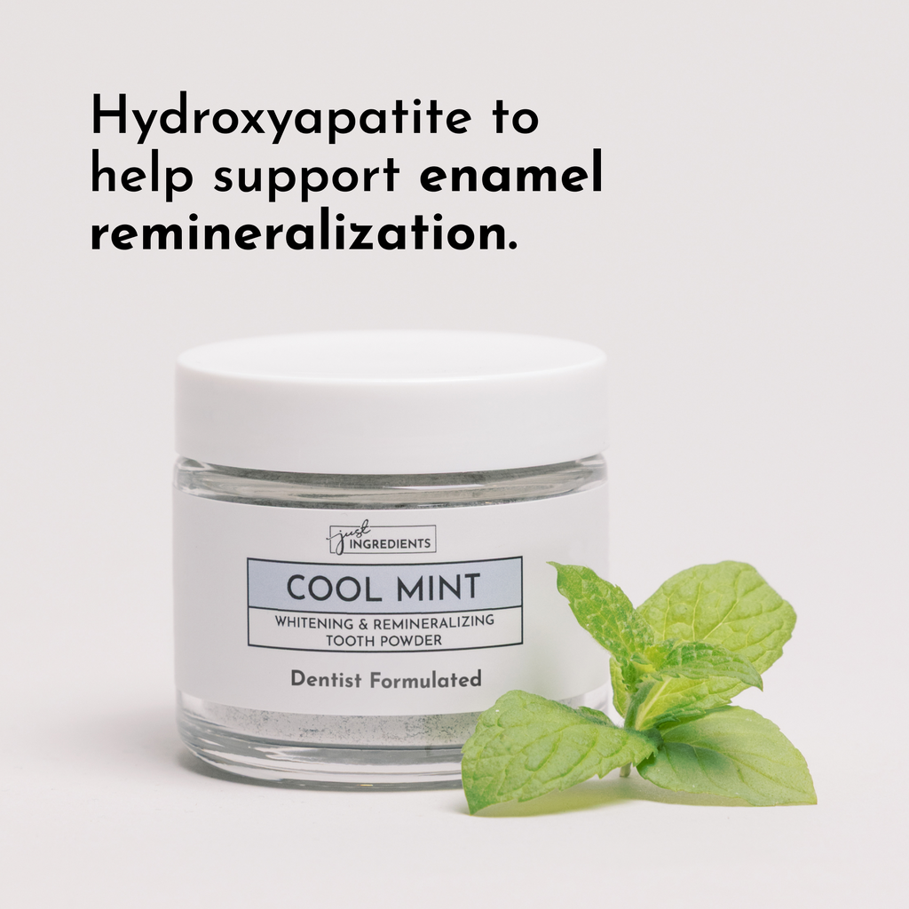 Mint Remineralizing Tooth Powder with Hydroxyapatite for Twice-Daily Cleaning in a 2 oz Jar product image 2