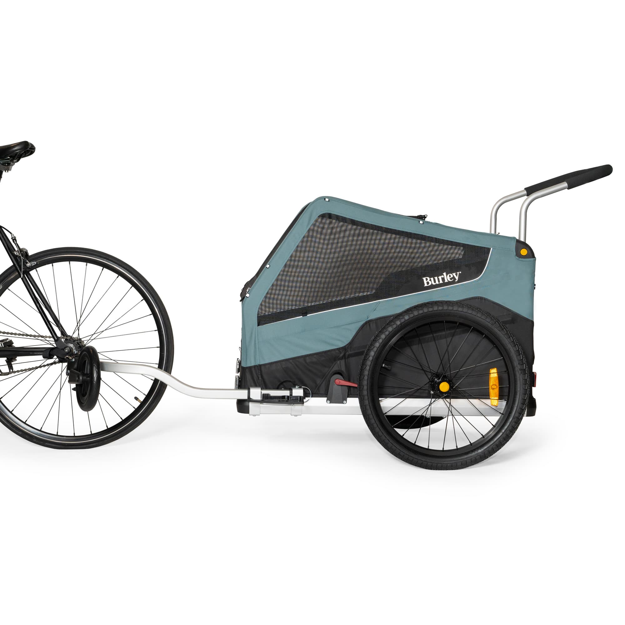 Convertible Dog Bike Trailer and Stroller for Medium or Large Dogs, Roll-Up Windows and 75- or 100-Lb Capacity source image 2