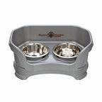Elevated Slow Feeder Station for Dogs, Stainless Steel Bowl Set and Spill-Catching Basin in Three Sizes source image 2