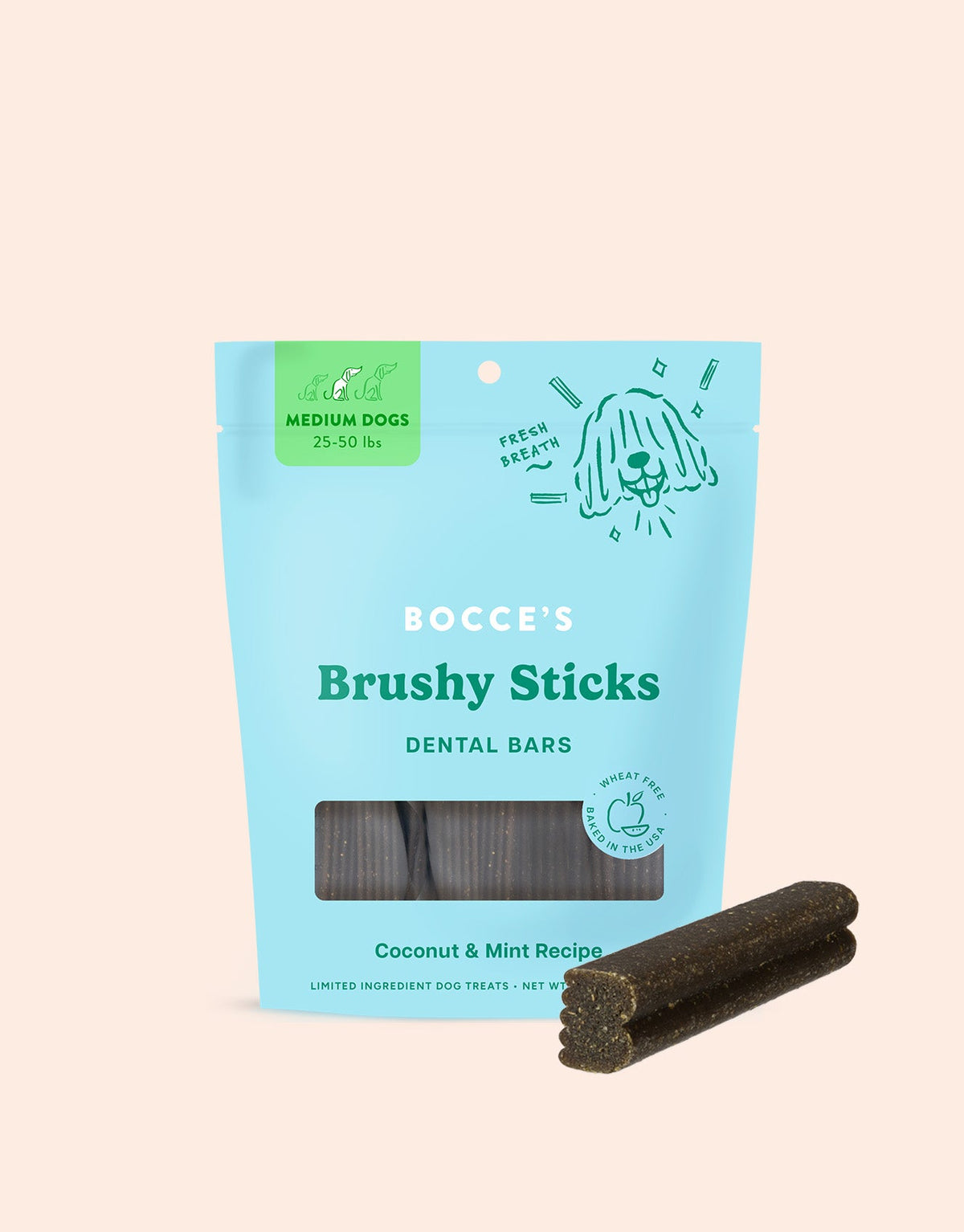 Dental Chew Bars for Dogs with Coconut and Mint, Bristle Shape in Three Sizes for Fresh-Breath Treat Time source image 2