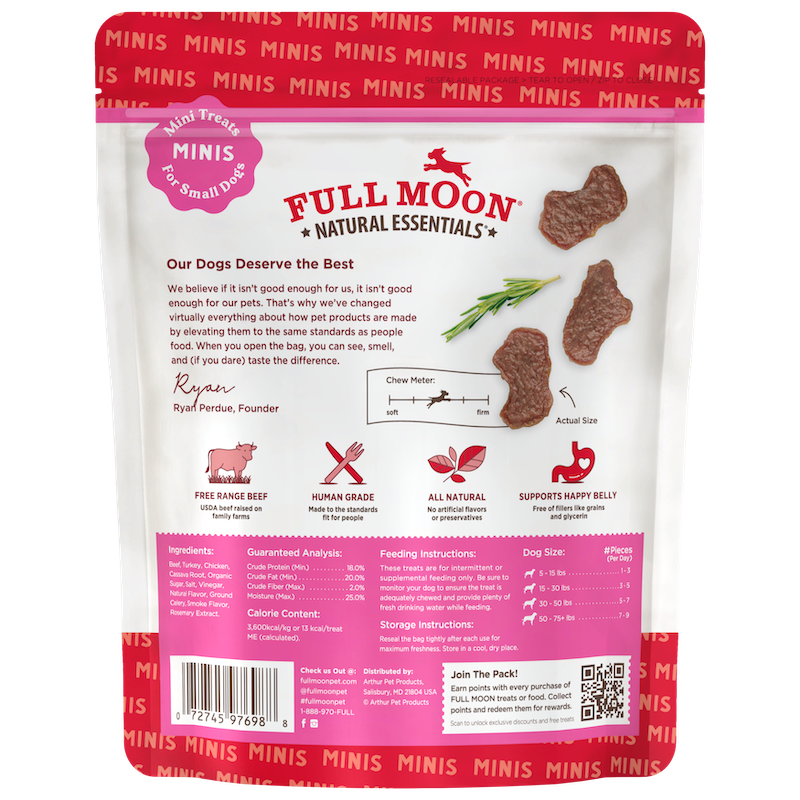 Soft Beef Jerky Mini Dog Treats for Small Bites and Training Rewards, Grain-Free 10-Ounce Bag source image 2
