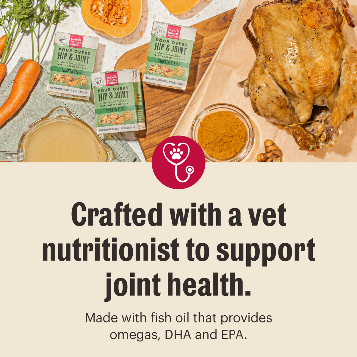 Chicken Stew Dog Food Topper for Daily Hip and Joint Support, Human-Grade 5.5 oz Twelve-Pack source image 2