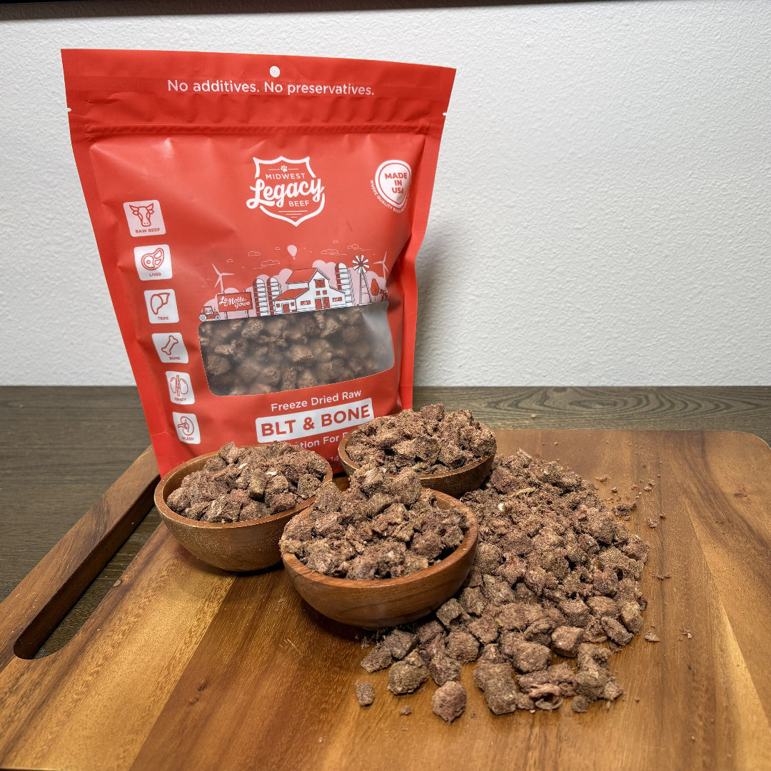 Freeze-Dried Beef Dog Food, 68% Beef Recipe with Ground Bone and Green Tripe in Five Bag Sizes source image 2
