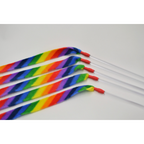Rainbow Cat Wand Toy for Interactive Chasing and Pouncing, Featuring a Durable Fabric Streamer source image 2