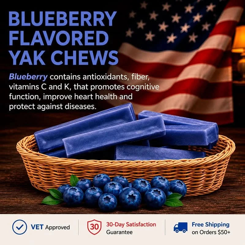 Flavored Himalayan Yak Dog Chews in Blueberry, Coconut and Strawberry, Small or Large Sizes source image 2