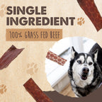 Beef Gullet Jerky Dog Treats, Slow-Dried Single-Ingredient 14 oz Chews for Everyday Rewards source image 2