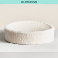 Nest-Shaped Cat Bed with Sculpted Foam Core and Faux Shearling Cover in Small, Wide or Two-Bed Set source image 2
