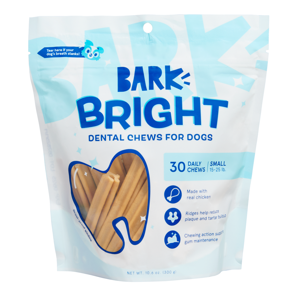 Dog Dental Chews, 30-Count Chicken Daily Treats with Scrubbing Ridges in Three Weight-Based Sizes source image 2