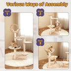 Transformable Cat Tree for Large Cats, Modular Tower with Hammock and Three Flexible Layouts for Multi-Cat Homes source image 2