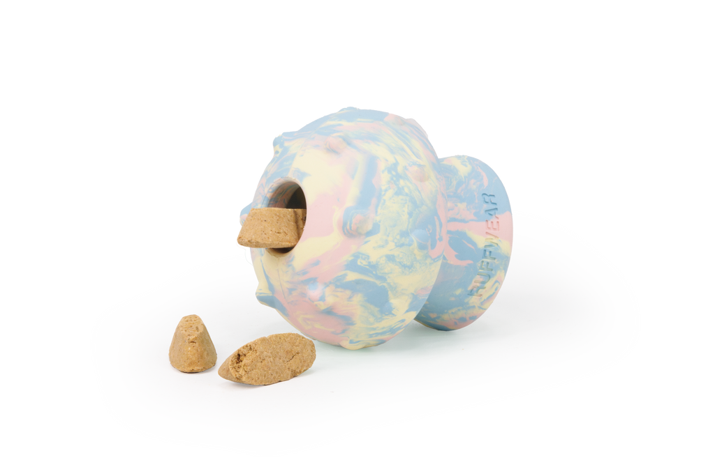 Treat Dispensing Dog Toy, Natural Latex Mushroom Shape for Erratic-Bounce Fetch and Moderate Chewing source image 2