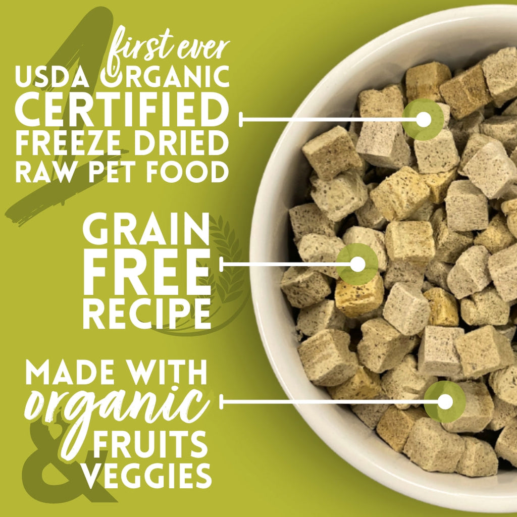 Organic Freeze-Dried Raw Dog Food with Chicken and Turkey, Grain-Free Complete Meal or Topper source image 2