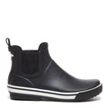 Women's Black Rubber Rain Booties for Wet Weather, Featuring Treaded Soles and Easy Pull-On Heel Loops source image 2