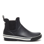Women's Black Rubber Rain Booties for Wet Weather, Featuring Treaded Soles and Easy Pull-On Heel Loops source image 2