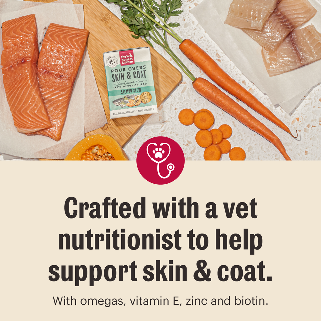 Salmon Stew Dog Food Topper for Skin and Coat Support, 12 Pack of 5.5 oz Pour-Over Cartons source image 2