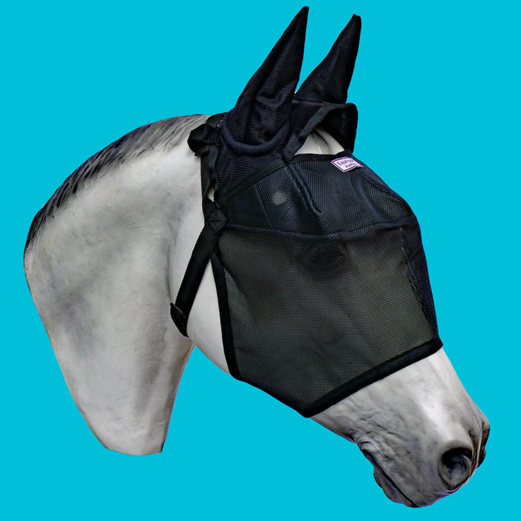 Horse Fly Mask and Ear Protection, 95% UV Eye Shield, Breakaway Clips and Five Sizes from Mini to X-Large source image 2