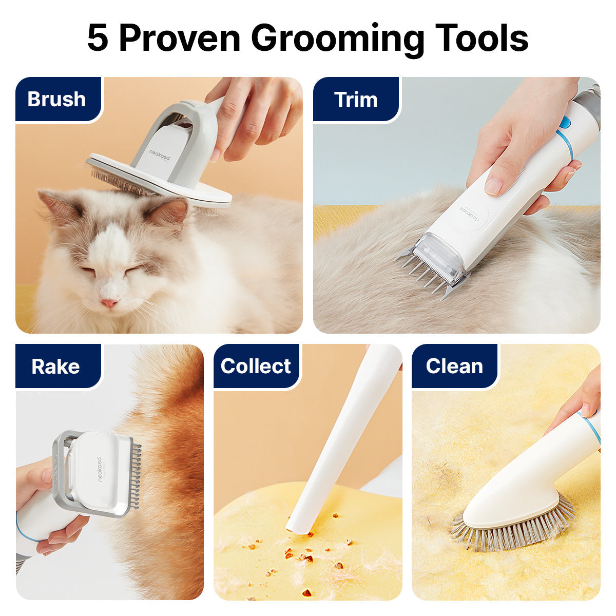Pet Grooming Vacuum Kit, 5-in-1 System Offering 10,500 Pa Suction, 2 L Dust Cup and Quiet Operation source image 2