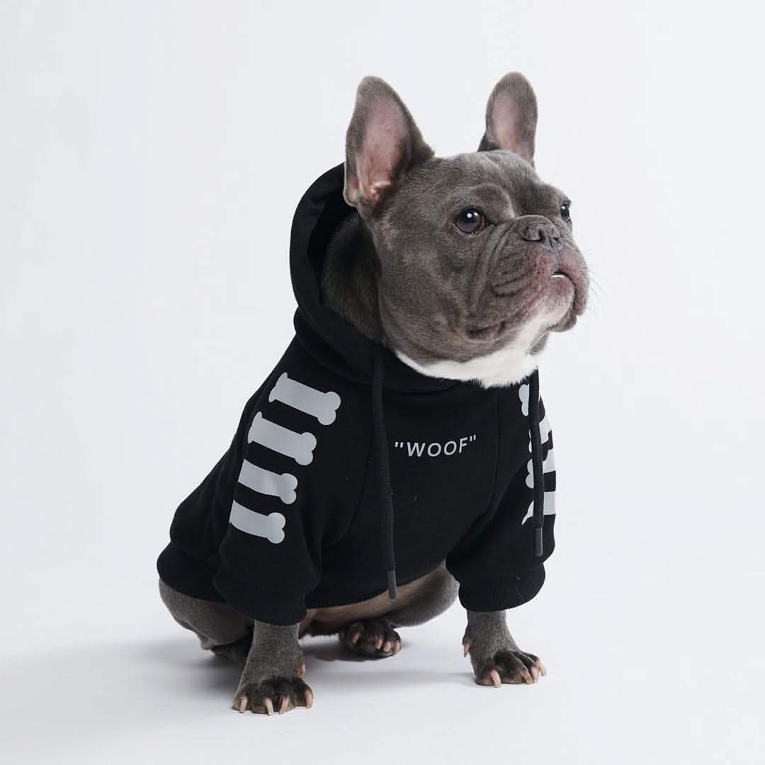 Black Reflective Dog Hoodie with Fleece Lining and Leash Opening for Comfortable Cold-Weather Walks product image 2
