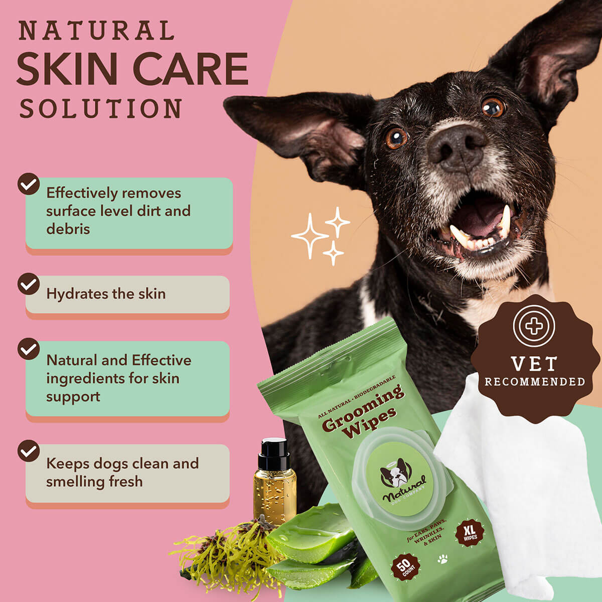 Extra Large Dog Grooming Wipes for Paws, Fur and Skin, Convenient Cleanup Between Regular Baths source image 2