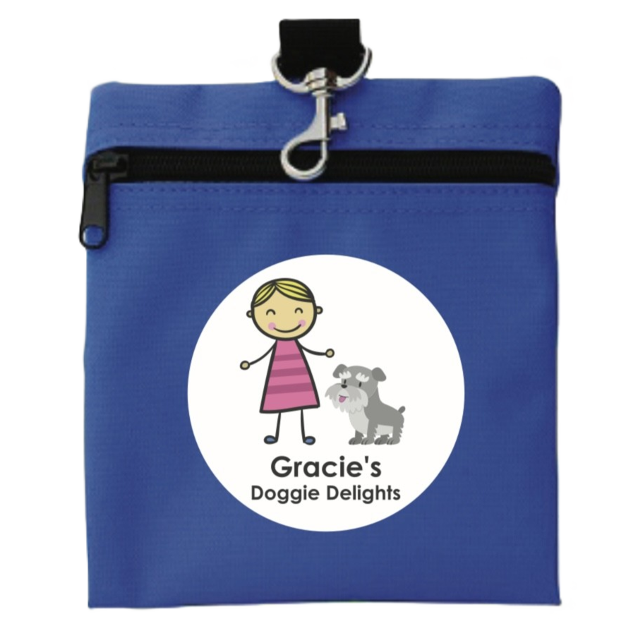 Clip-On Dog Treat Tote Blue