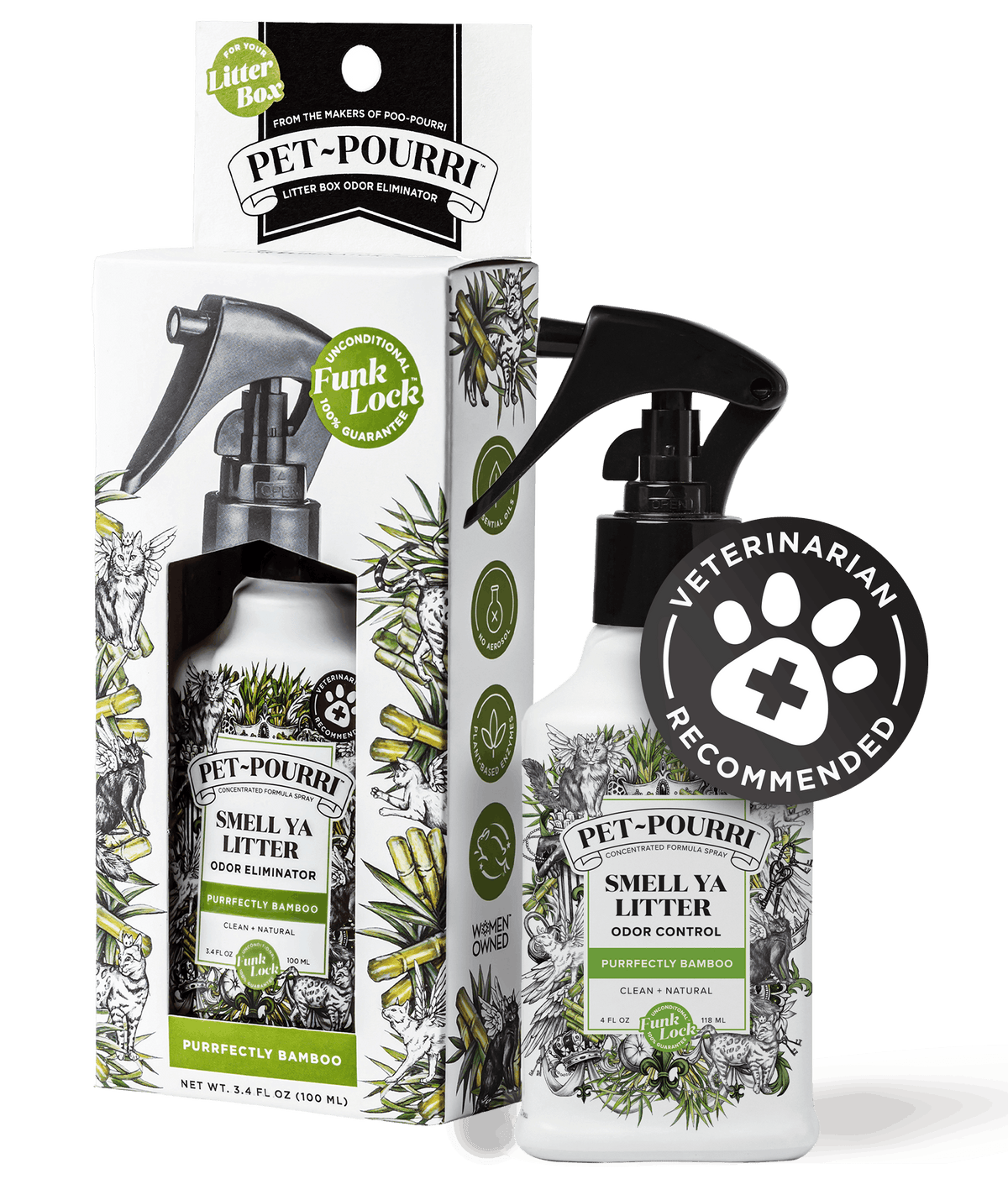Cat Litter Box Deodorizer Spray 200-Use Bottle (4oz)