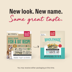 New Look. New Same. Same Great Taste. As we switch our packaging, you may receive either option at this time. | Wholemade Whole Grain Fish &amp; Oat Dehydrated Dog Food from The Honest Kitchen