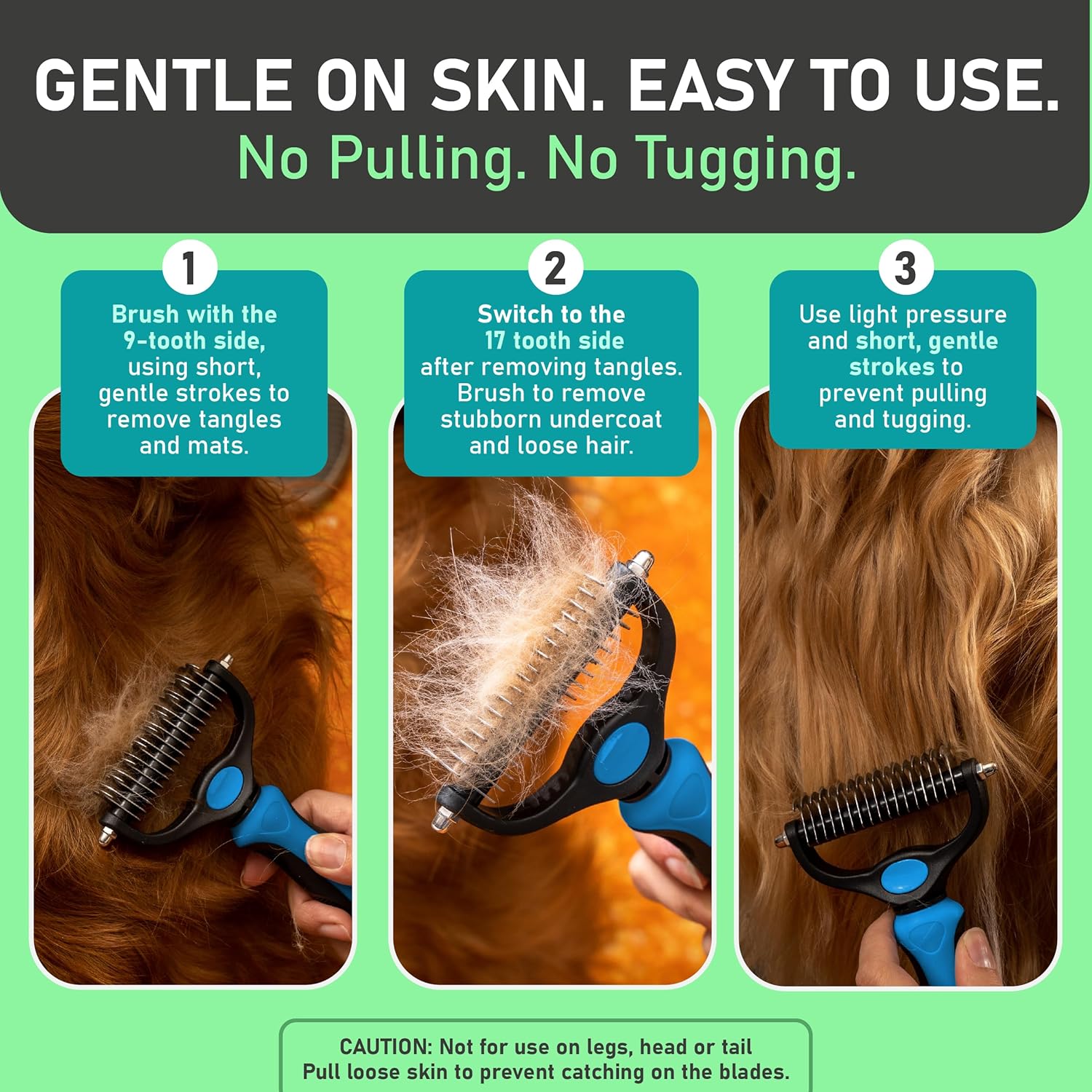 Dual-Sided Pet Dematting and Deshedding Brush product image 2