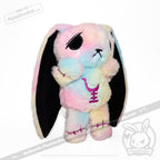 Tie-Dye Anxiety Rabbit Plush Set, 50 cm Character with Two Worry Bunnies Stored Inside the Zippered Body source image 3