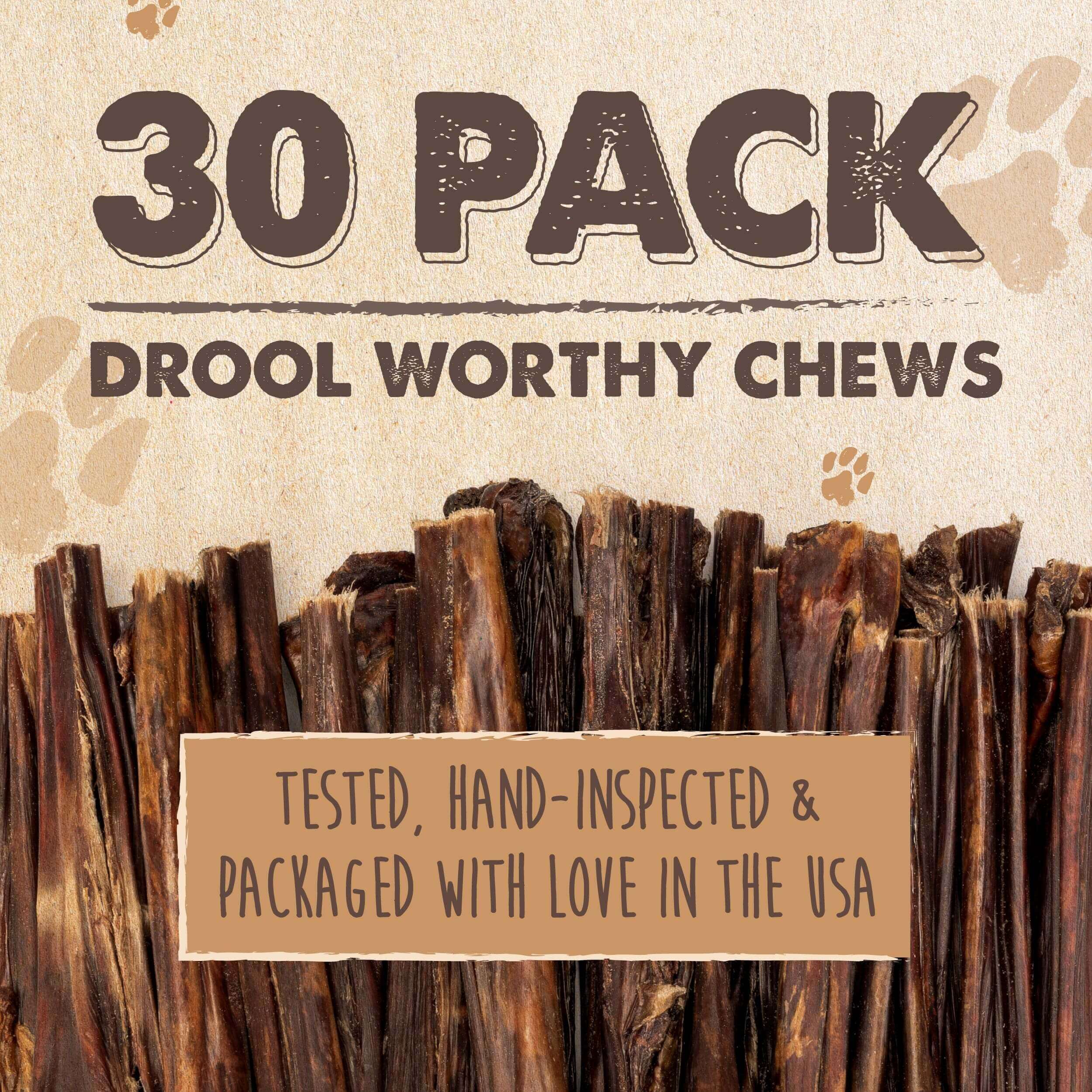Single-Ingredient Beef Gullet Sticks for Dogs, 30-Pack Crunchy Chews for Puppies and Light Chewers source image 3