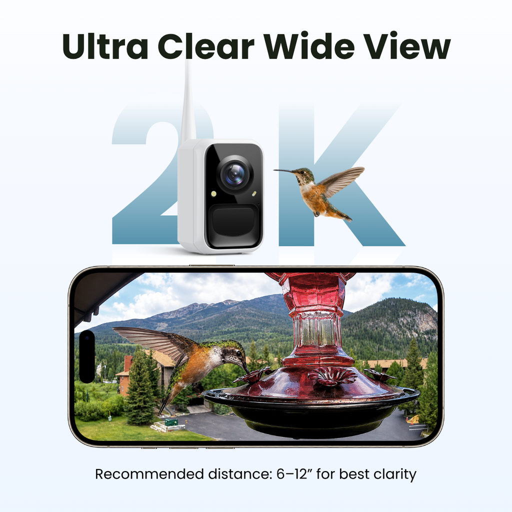 Smart 2K Birdwatching Camera, Wide-Angle Feeder Companion with Bendable Mount for App-Connected Viewing source image 3