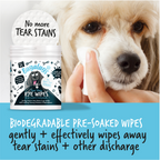 Dog Tear Stain Eye Wipes, 100 Pre-Soaked Textured Biodegradable Pads for Gentle Daily Eye-Area Cleaning source image 3