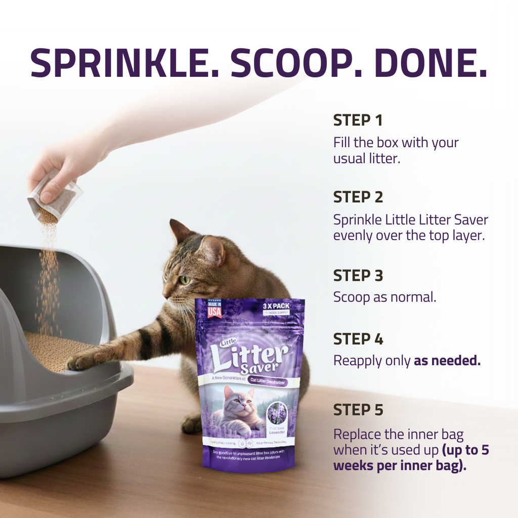 Cat Litter Box Deodorizer, Lavender Slow-Release Granules in a Three Pack for Up to 15 Weeks of Freshness source image 3