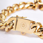 Gold Cuban Link Dog Collar in Nine Lengths from 9.8 to 25.6 Inches for a Bold Everyday Look product image 3