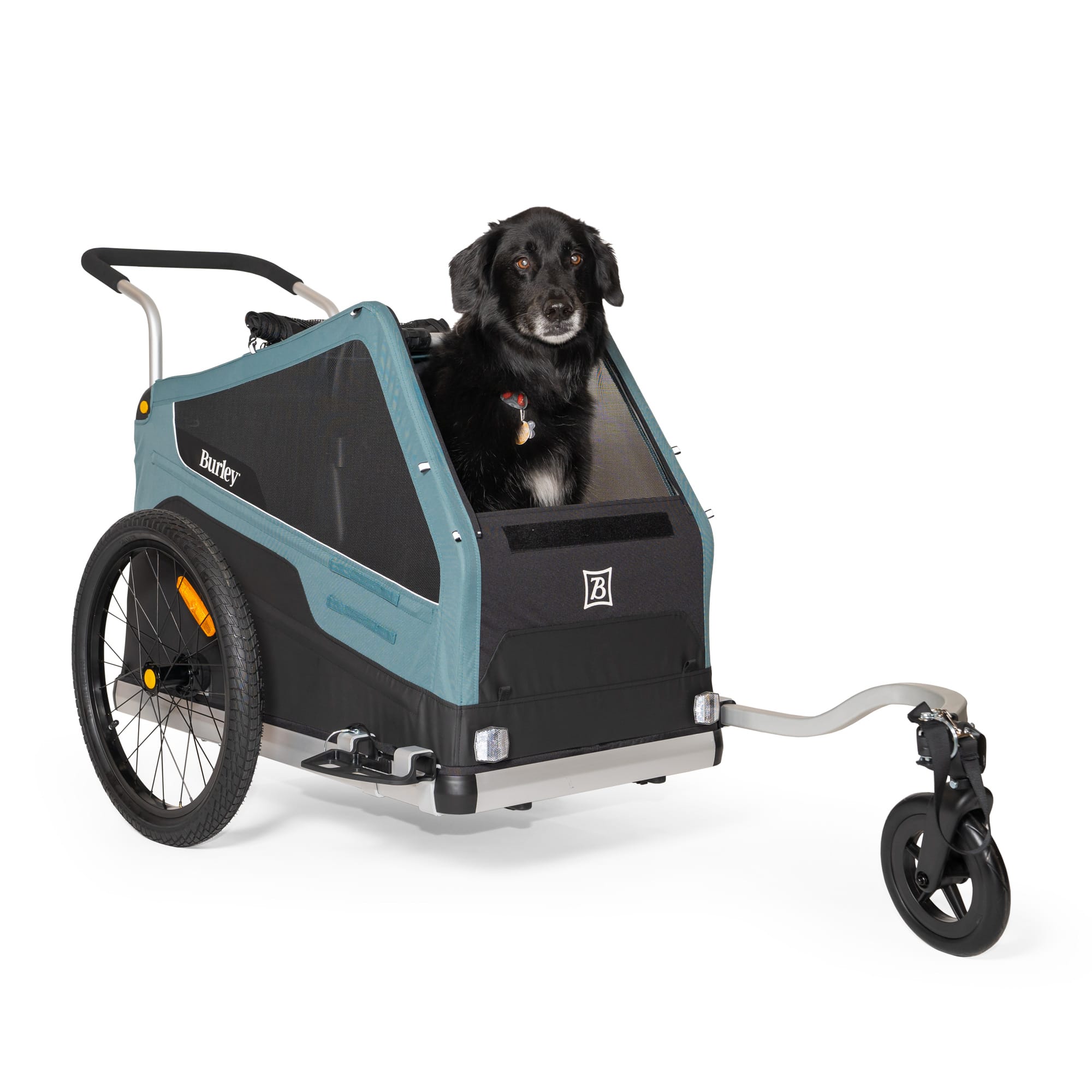 Convertible Dog Bike Trailer and Stroller for Medium or Large Dogs, Roll-Up Windows and 75- or 100-Lb Capacity source image 3