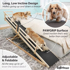 Adjustable Solid Maple Dog Ramp for Beds from 12 to 37 Inches High with Side Rails and Non-Slip Traction product image 3