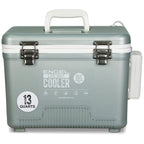 13-Quart Live Bait Cooler and USB-C Rechargeable Aerator, Stainless-Hardware Fishing Box with Carry Strap source image 3
