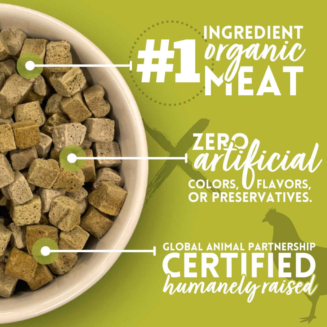 Organic Freeze-Dried Raw Dog Food with Chicken and Turkey, Grain-Free Complete Meal or Topper source image 3