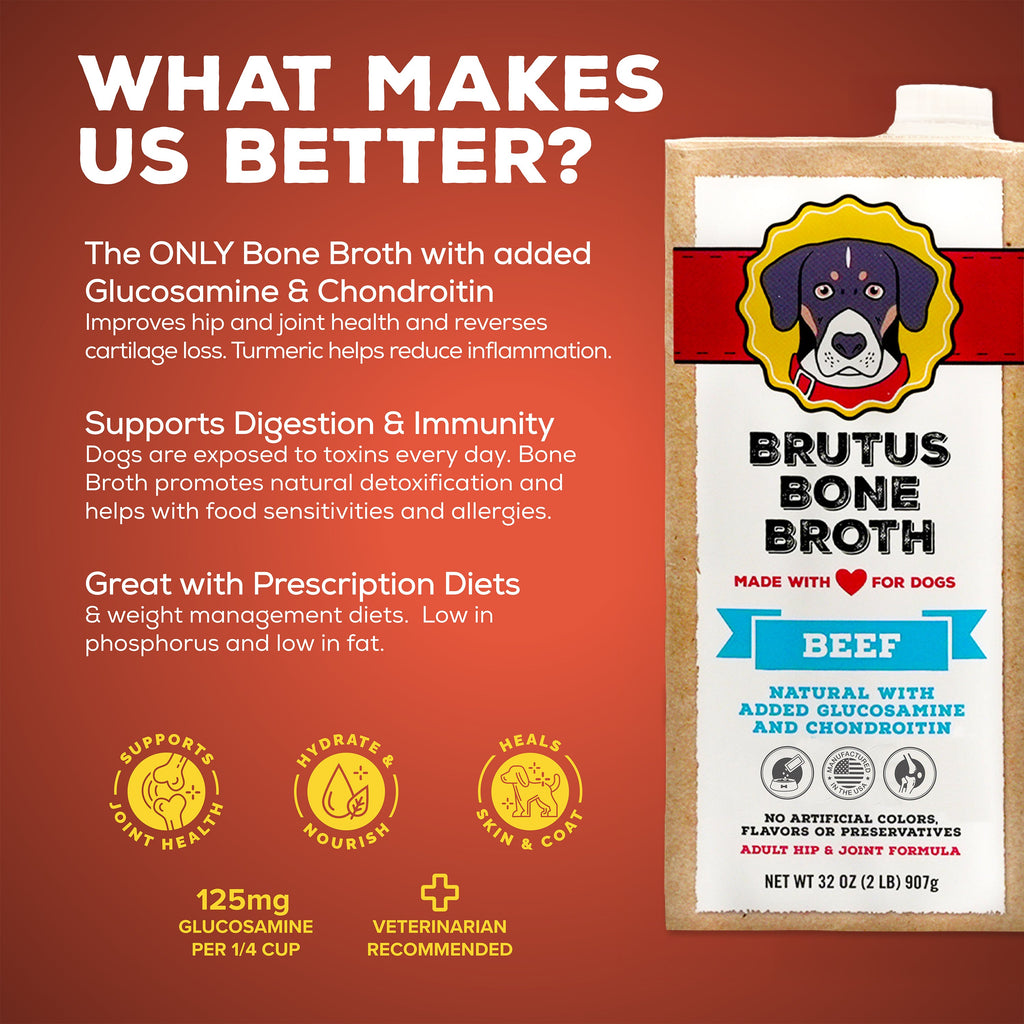 Beef Bone Broth Meal Topper for Dogs, All-Natural Superfood Support in Two-Pack or Six-Pack Sizes source image 3