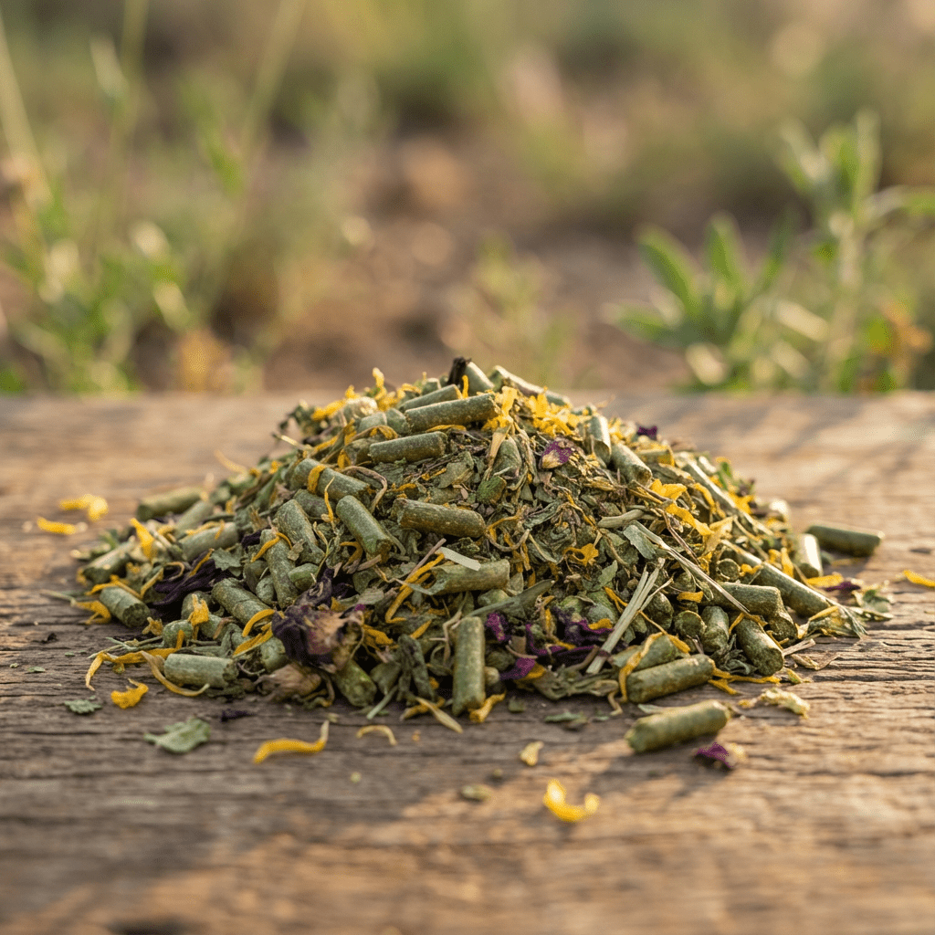 Hay-Based Tortoise Food, 12 oz High-Fiber Grassland Grazing Blend That Soaks Soft in Minutes source image 3