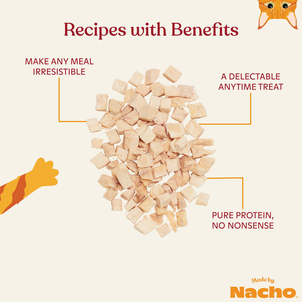 Freeze-Dried Chicken Cat Treats and Meal Topper, Pure Protein Breast Bites for Wet or Dry Food source image 3