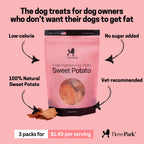 Single-Ingredient Sweet Potato Dog Treats, USA-Made Low-Fat Chews in One, Two or Three Bag Packs source image 3