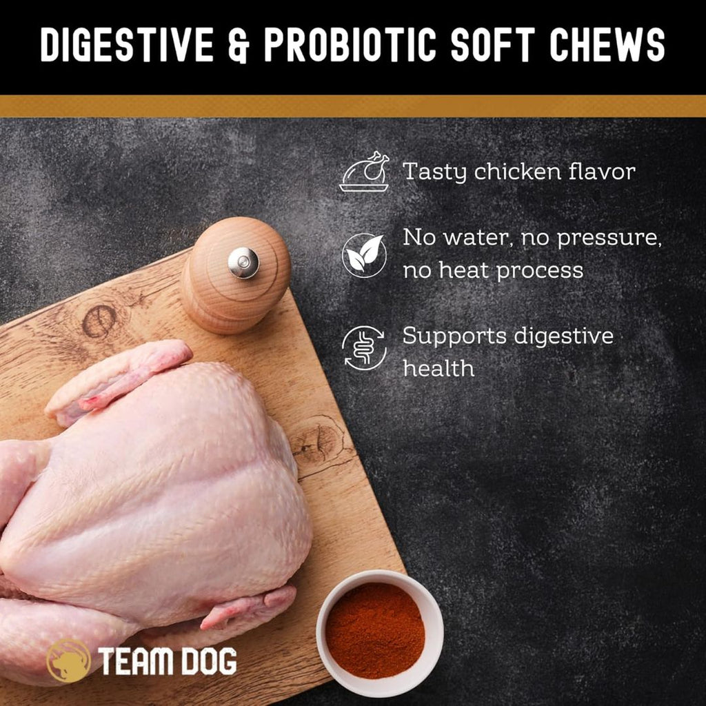 Dog Digestive and Probiotic Soft Chews, 120 Count with Enzyme Blend and Two Billion CFUs per Chew source image 3