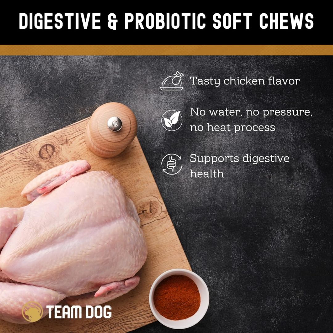 Dog Digestive and Probiotic Soft Chews, 120 Count with Enzyme Blend and Two Billion CFUs per Chew source image 3