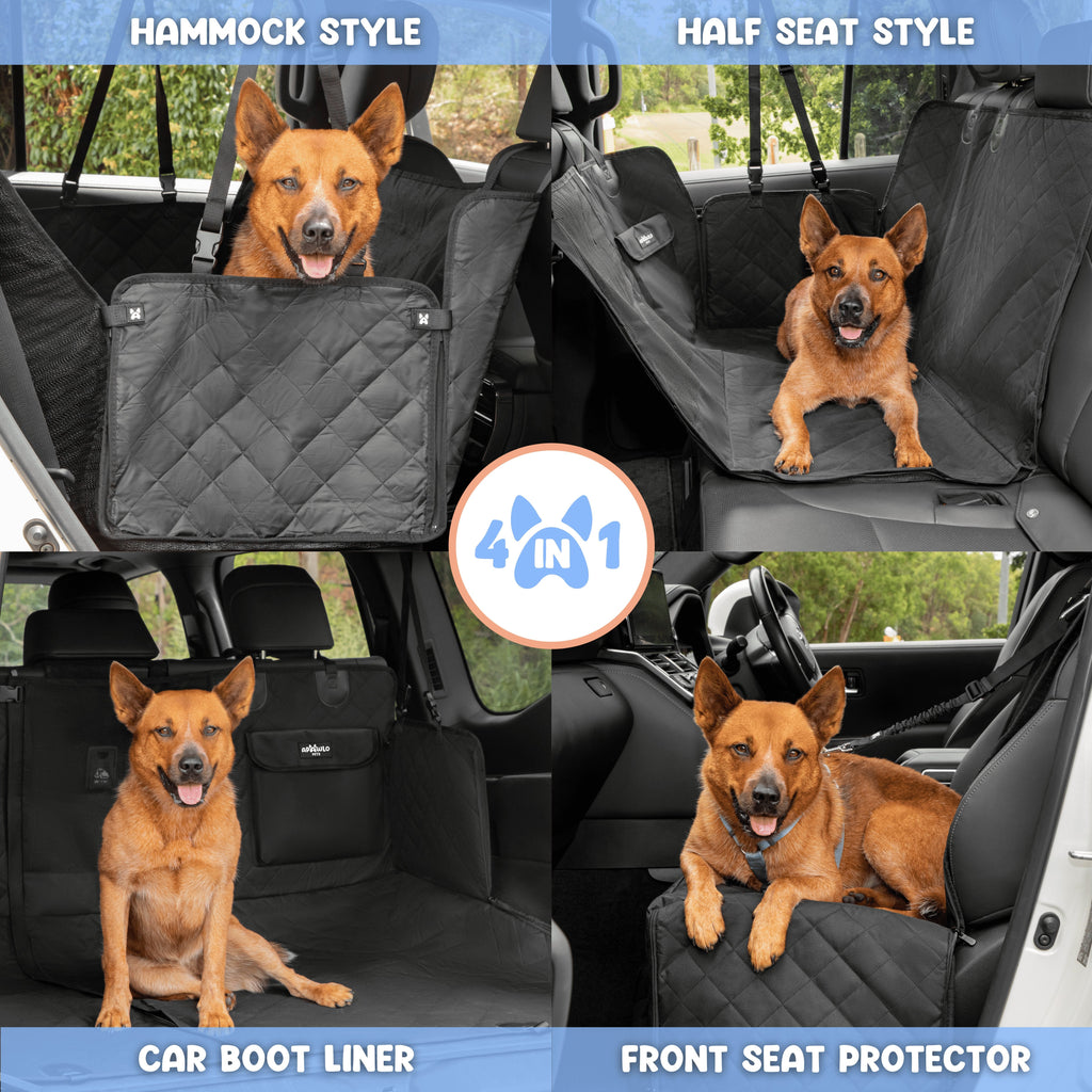 Waterproof Dog Car Seat Cover for Sedans, SUVs and Utes, Four-Way Layout for Left or Right Drive source image 3